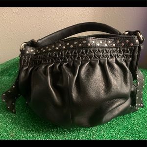 Lucky 🍀 brand black hobo bag with silver rivets euc